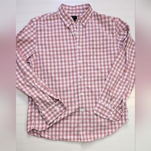 J. Crew Red/White Plaid Cotton Button Down Shirt